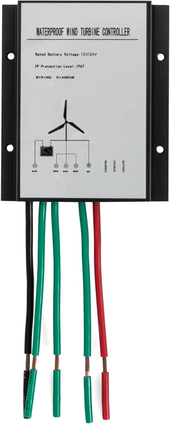 Wind Turbine, 500W 42.65ft/s Vertical Axis Wind Turbine Generator Home Windmill Kit Hybrid Wind System with Controller for Home, Business, Industrial Energy Supply (500W 12V White)