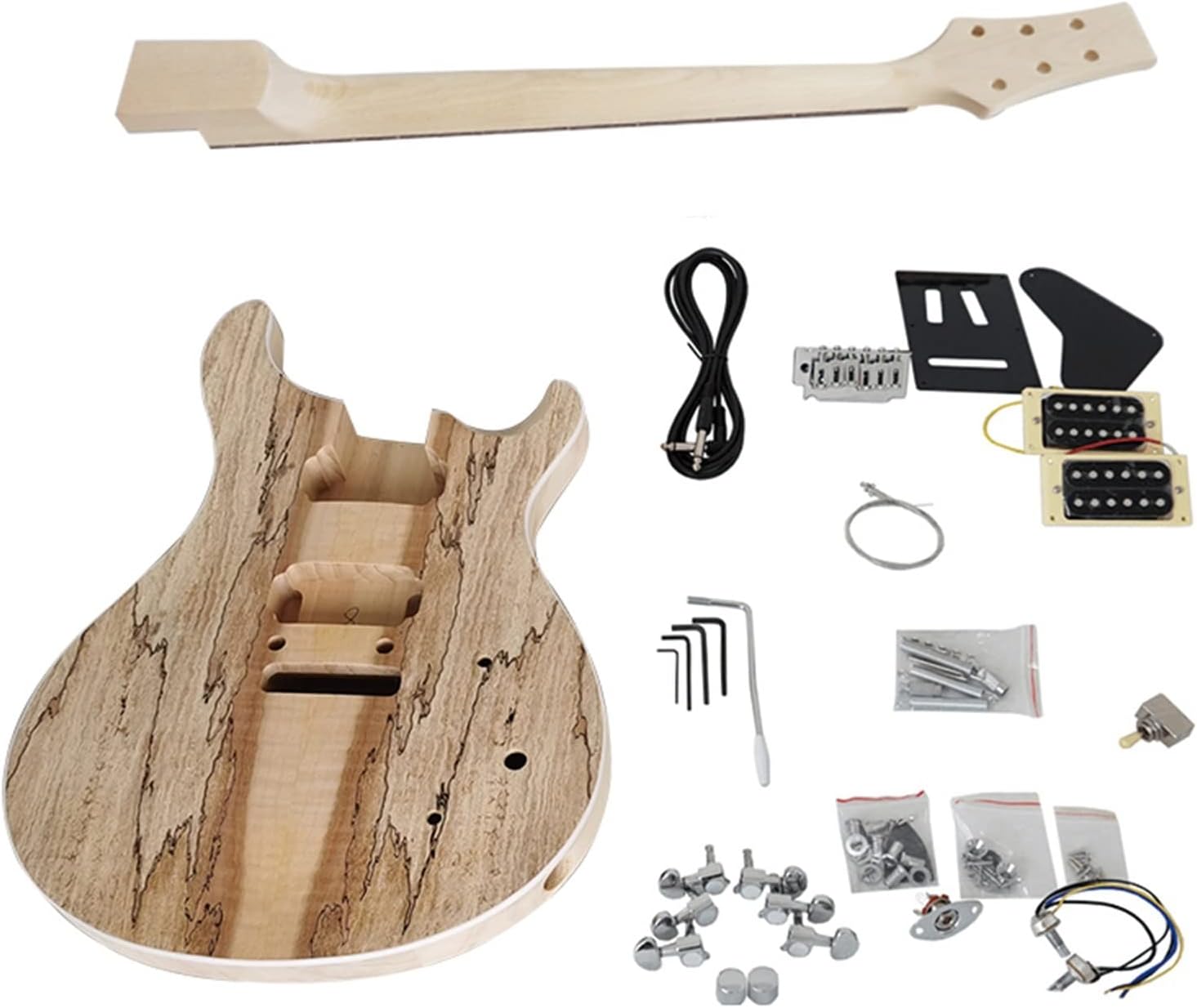 Unfinished DIY Custom Electric Guitar Kits with All Hardwares Unfinished Guitar Body (Color : 1)