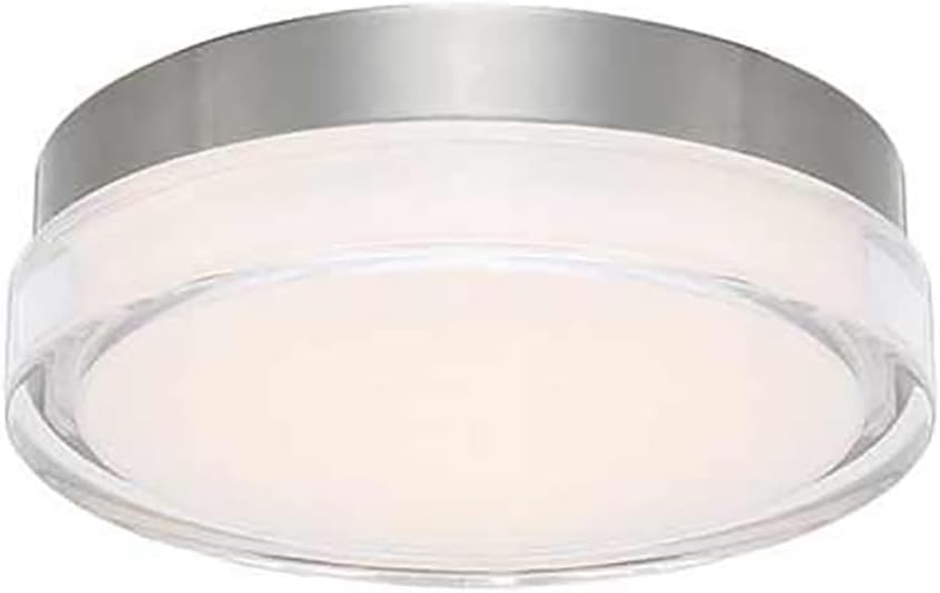 WAC Lighting dweLED, Dot 6in LED Round Flush Mount 3000K in Stainless Steel