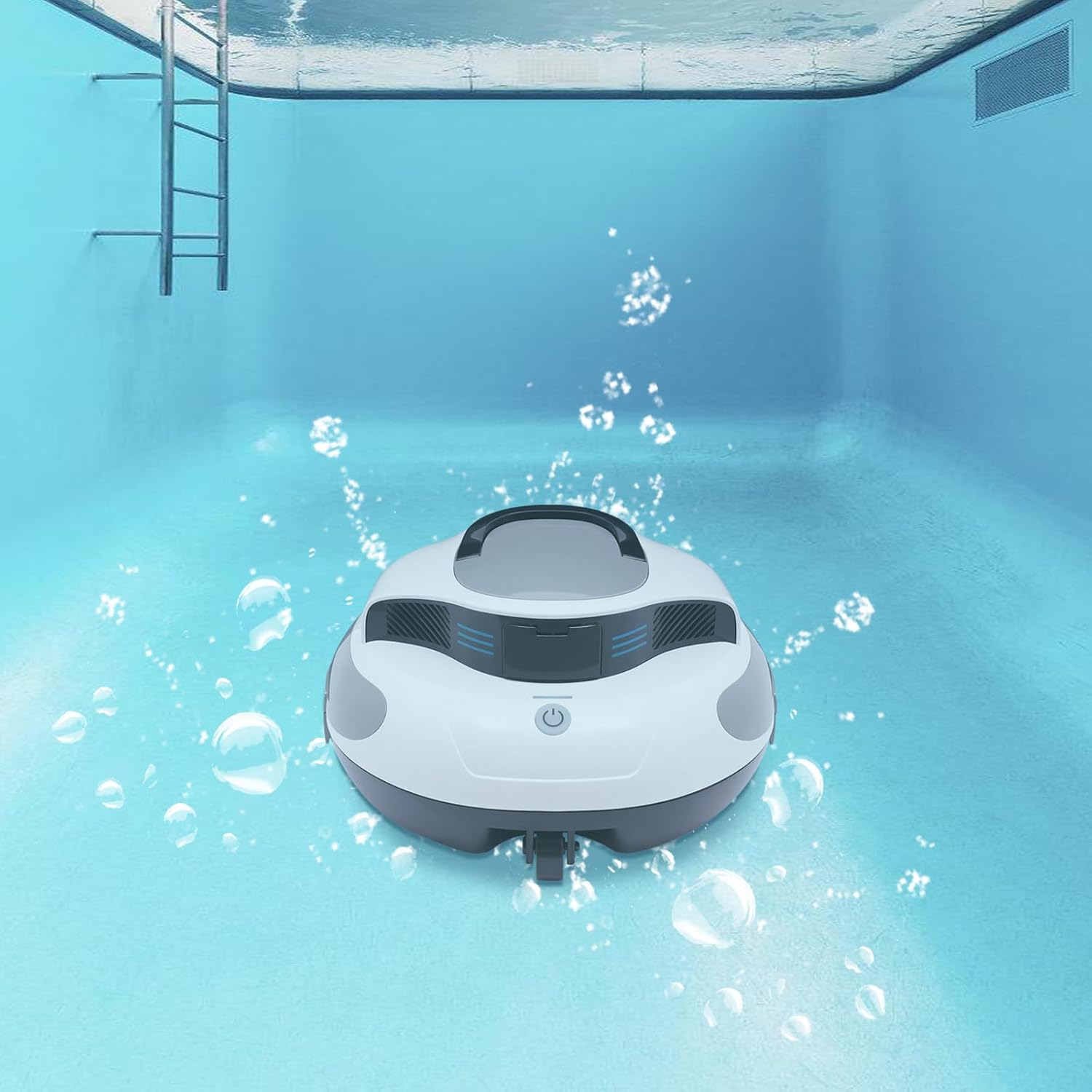 Robotic Cordless Pool Vacuum Cleaner - For Above Ground & Inground Flat Pools, Powerful Dual Brushless Motors, 75 Min Runtime, Self-Parking, Automatic Cleaning, Up to 807ft², Efficient and Easy to Use