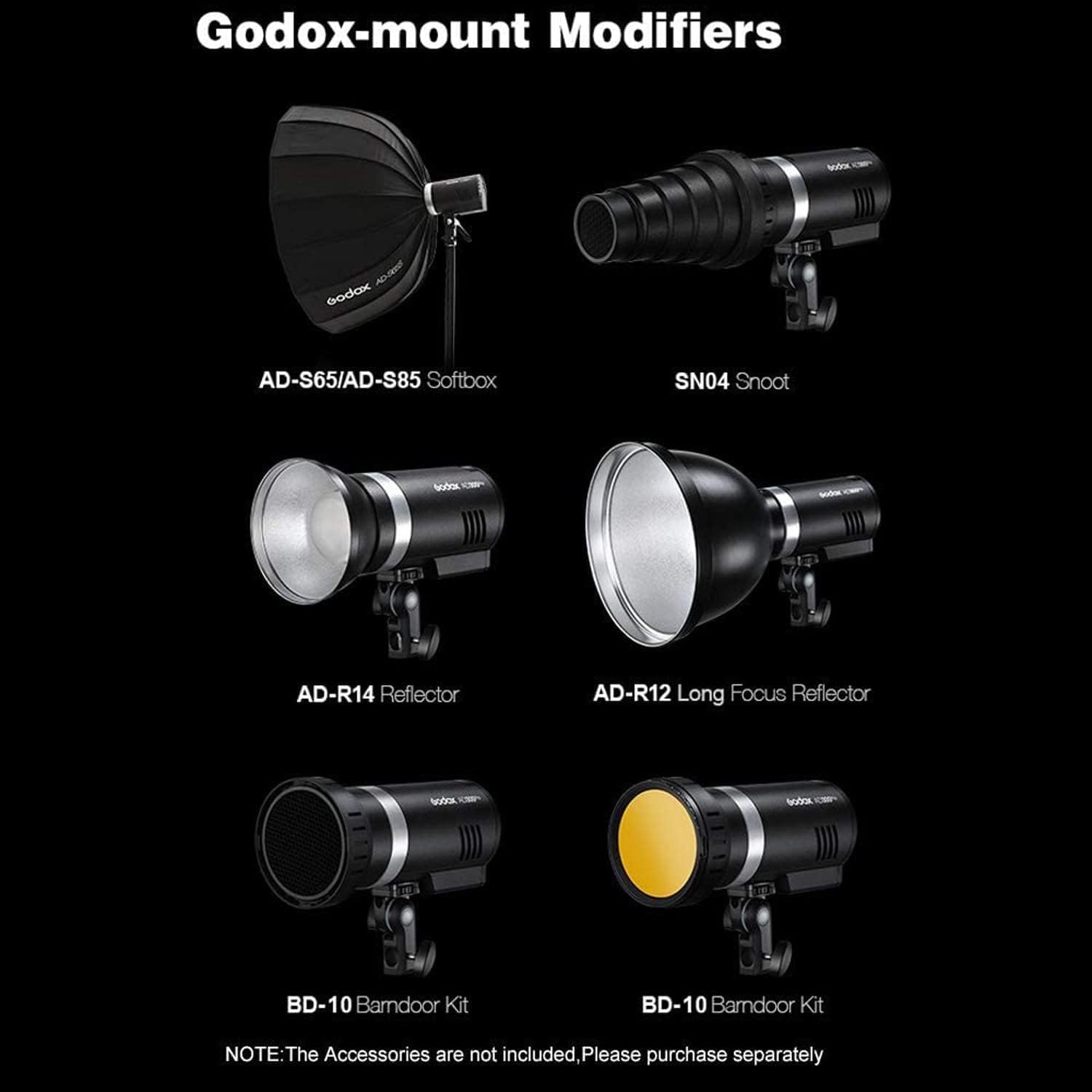 GODOX AD300 Pro AD300Pro Flash with BD-10 Barndoor Accessories Kit with Honeycomb Grid and 4 Color Filters for Canon Sony Nikon Fuji Olympus Panasonic Camera,TTL 2.4G HSS 1/ 8000s with 2600mAh Battery