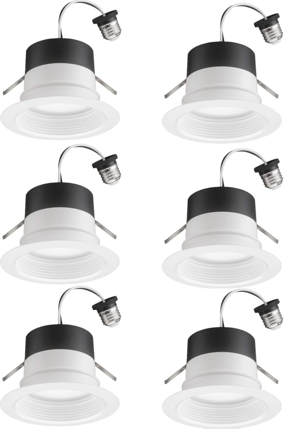 Juno 4BEMW SWW5 90CRI CP6 M2 E-Series LED Recessed Downlighting, Baffle Trim, 4-Inch (6-Pack), White