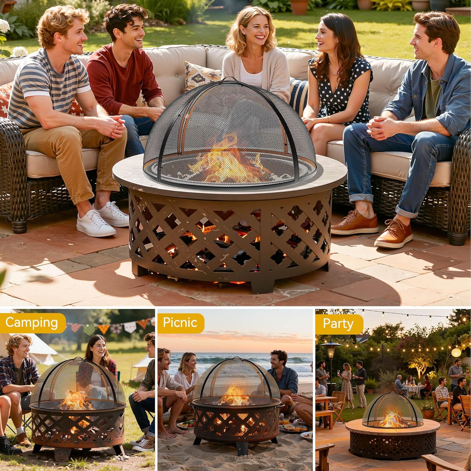DWVO Fire Pit Spark Screen, 36