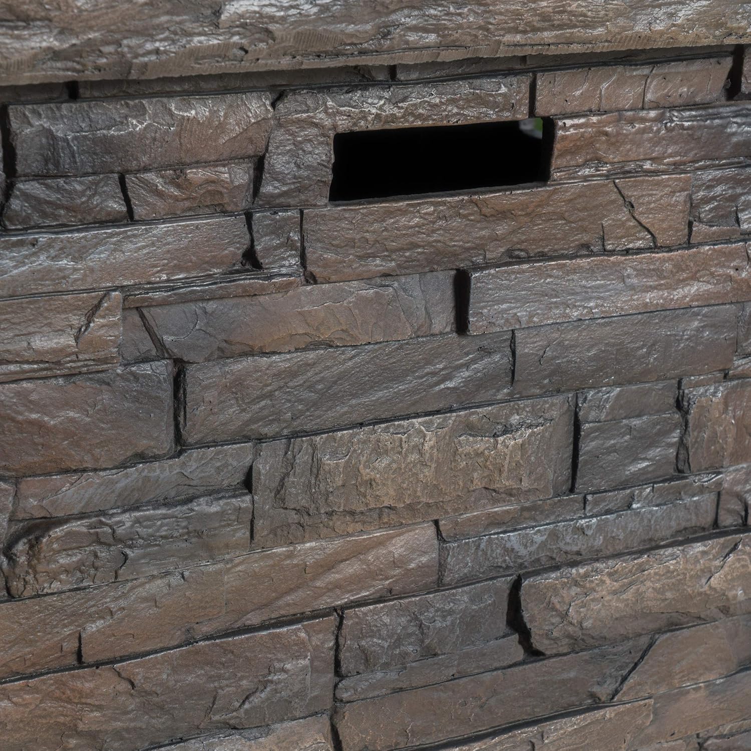 Outdoor Square Fire Pit, Natural Stone (Grey Stone/Square)