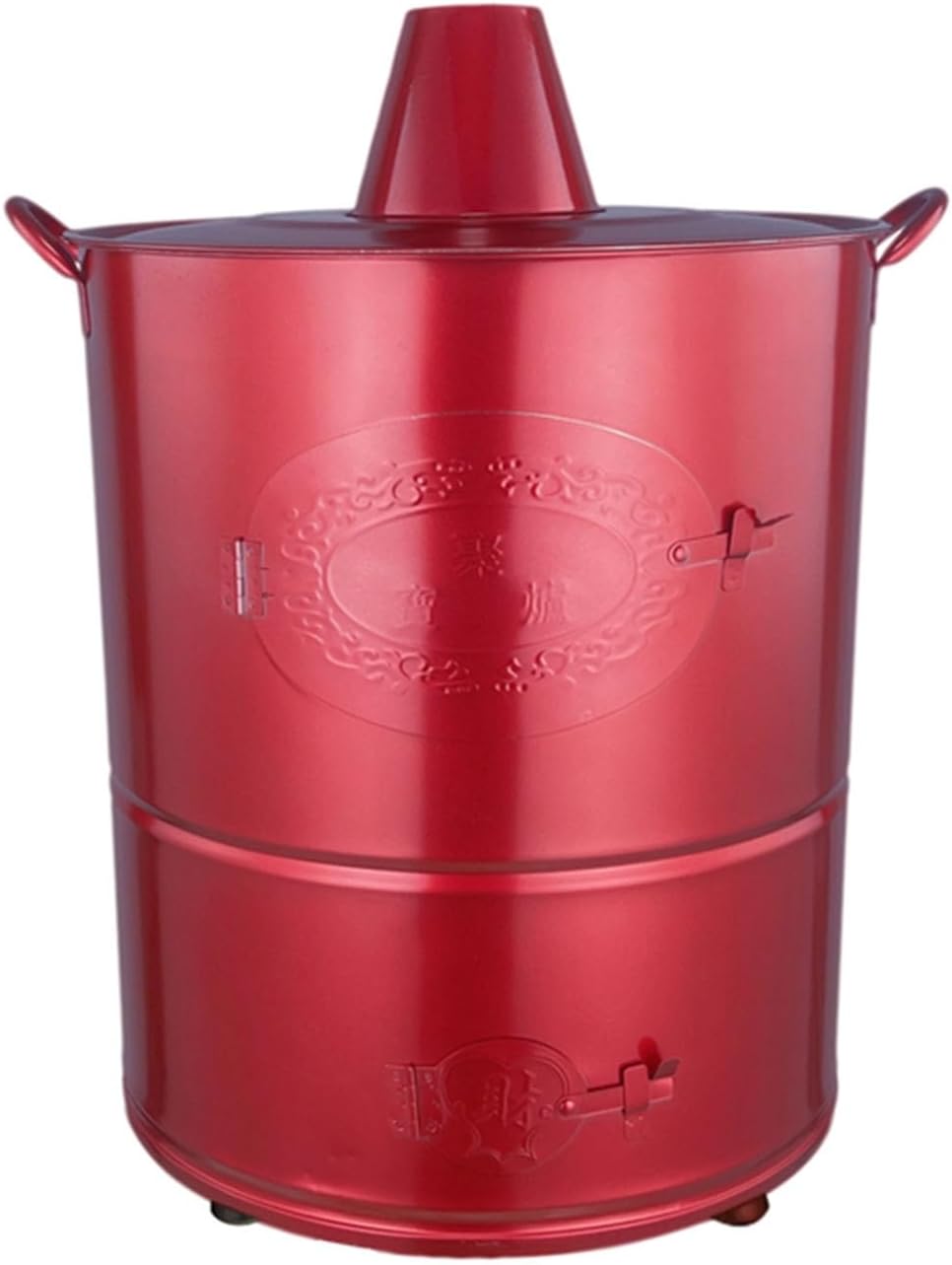 Thicken Burn Barrel for Outside Paper Burner Stainless Steel Fire pits Backyard Bonfire Barrel Outdoor Metal Fire Pits with Lid Burn Barrel for Paper Leaf Trash.(Extra Large-Red)