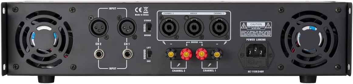 Gemini Professional 5000W 2-Channel Power Amplifier – High-Powered DJ & PA Audio Amp with XLR/RCA Inputs, Bridge Mode, Built-in Protection & Cooling for Live Sound & Installations (XGA-5000)