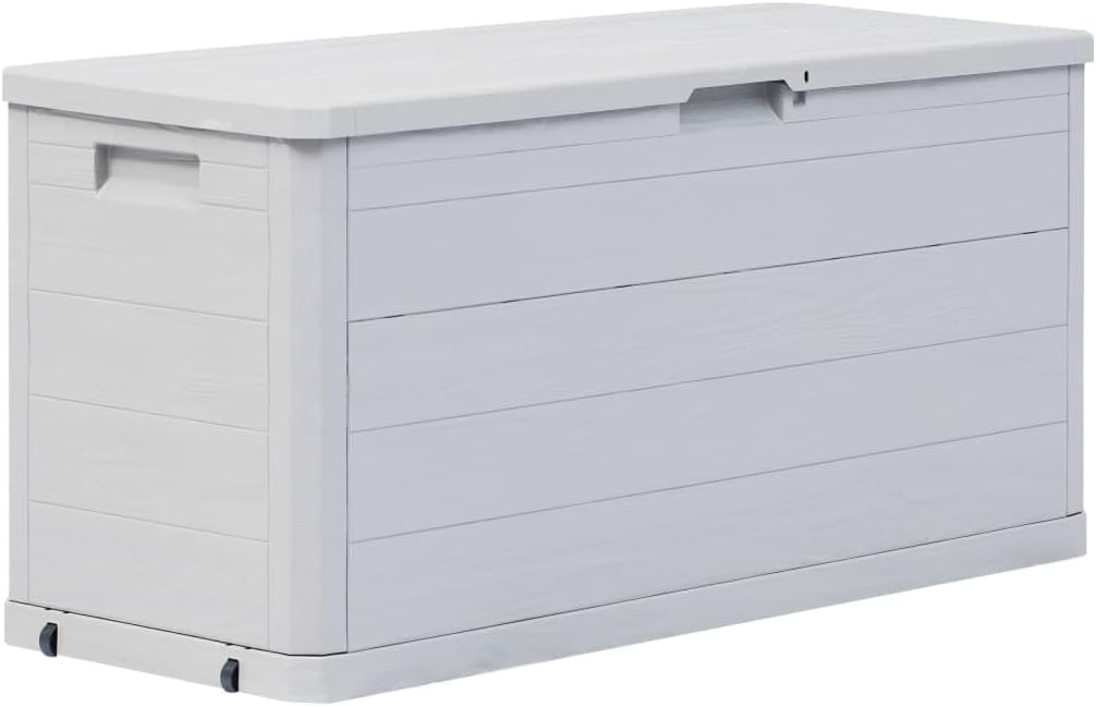 Patio Storage Box 74 gal Light Gray Patio Garden Outdoor Storage Container, Furniture Deck Box (Weight:15.26 lbs)