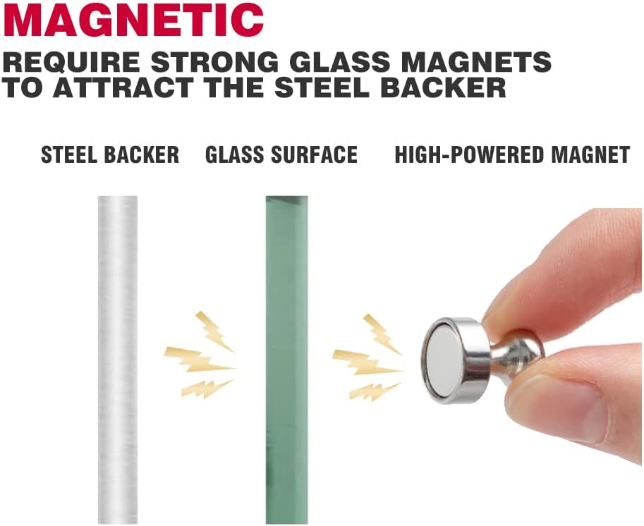 Glass Dry Erase Board - Magnetic Whiteboard with Frameless Mounting, Premium Tempered Glass Surface & Accessory Tray - Perfect for Office, Classroom, or Home (60