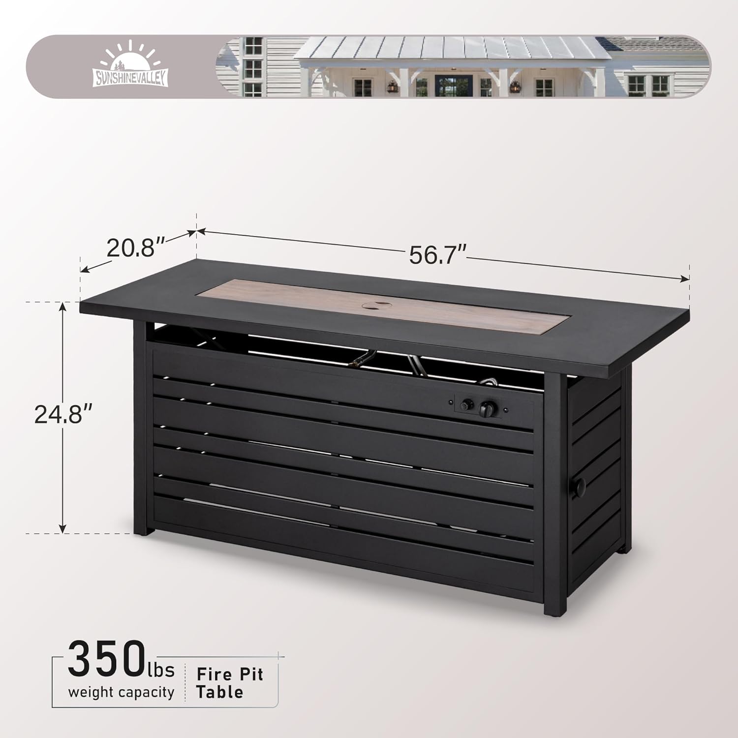Propane Gas Fire Pit Table 57
