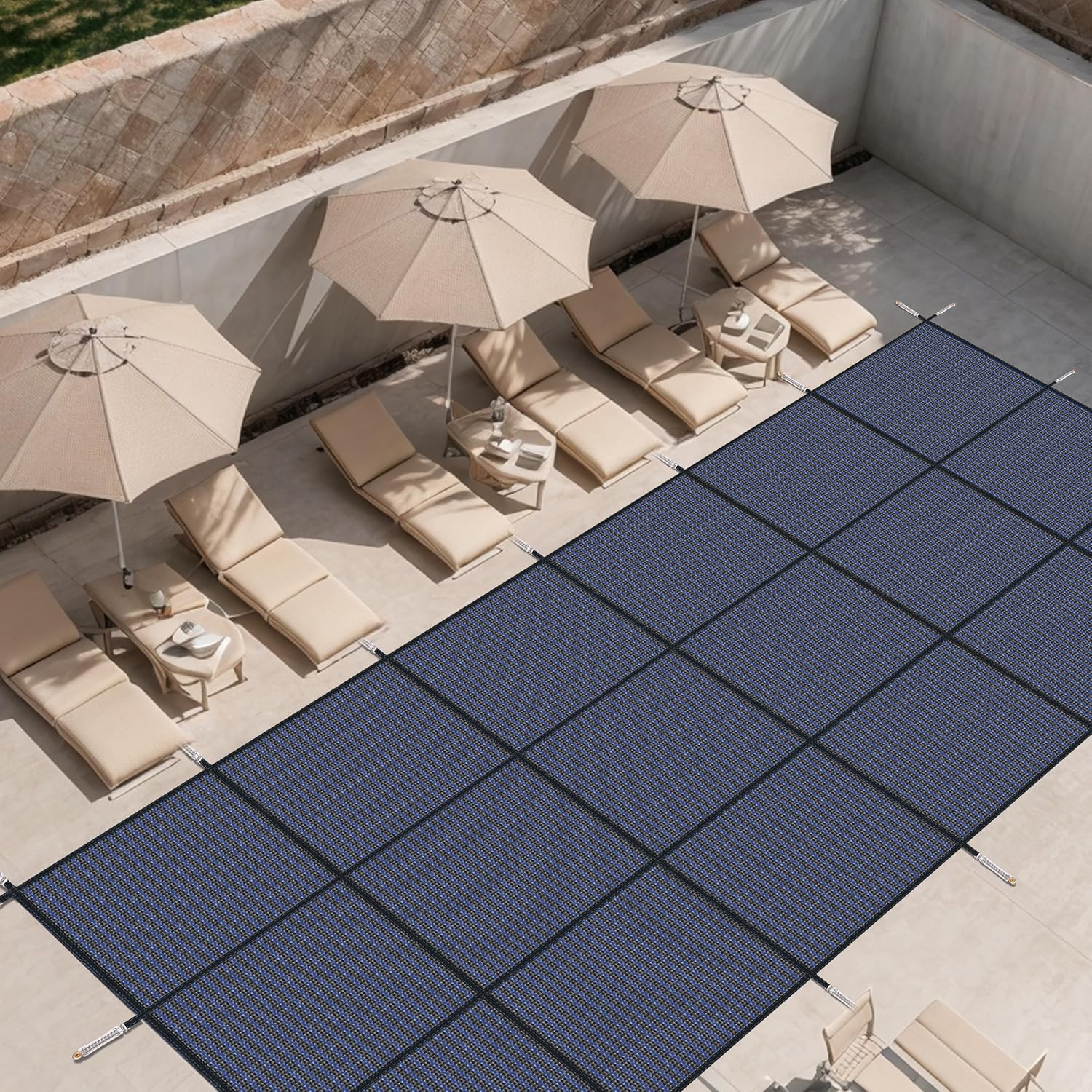 Inground Pool Safety Cover,Heavy-Duty Winter Safety Cover for Inground Swimming Pools,Triple-Stitched Rectangle Pool Cover,Reinforced Design, All-Weather Protection (Blue, 18FT x 38FT)