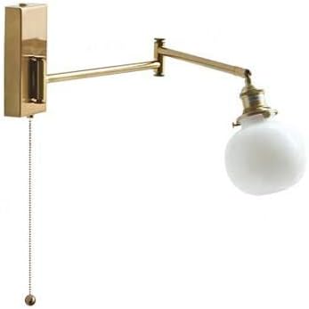 Nordic Glass Wall Lamps with Pull Line Switch Folding Telescopic Rocker Lamp Iron E27 Base Wall Light Bedside Lamp for Homestay Bedroom Desk Reading Lamp Vanity Mirror Front Lamp,B-White