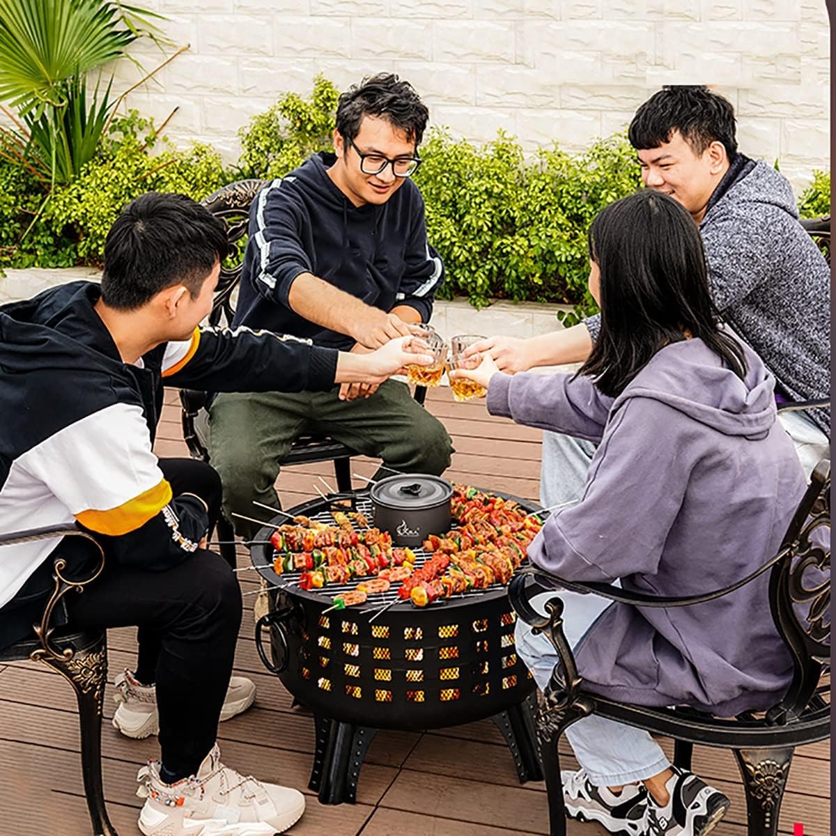 Camping Stove,Wood Burning Pit,Portable Fireplace, Outdoor Wood Burning Firepit, Camping Stove for Hot Tents and Patio,2 in 1 Fire Pit Patio Barbecue Grill