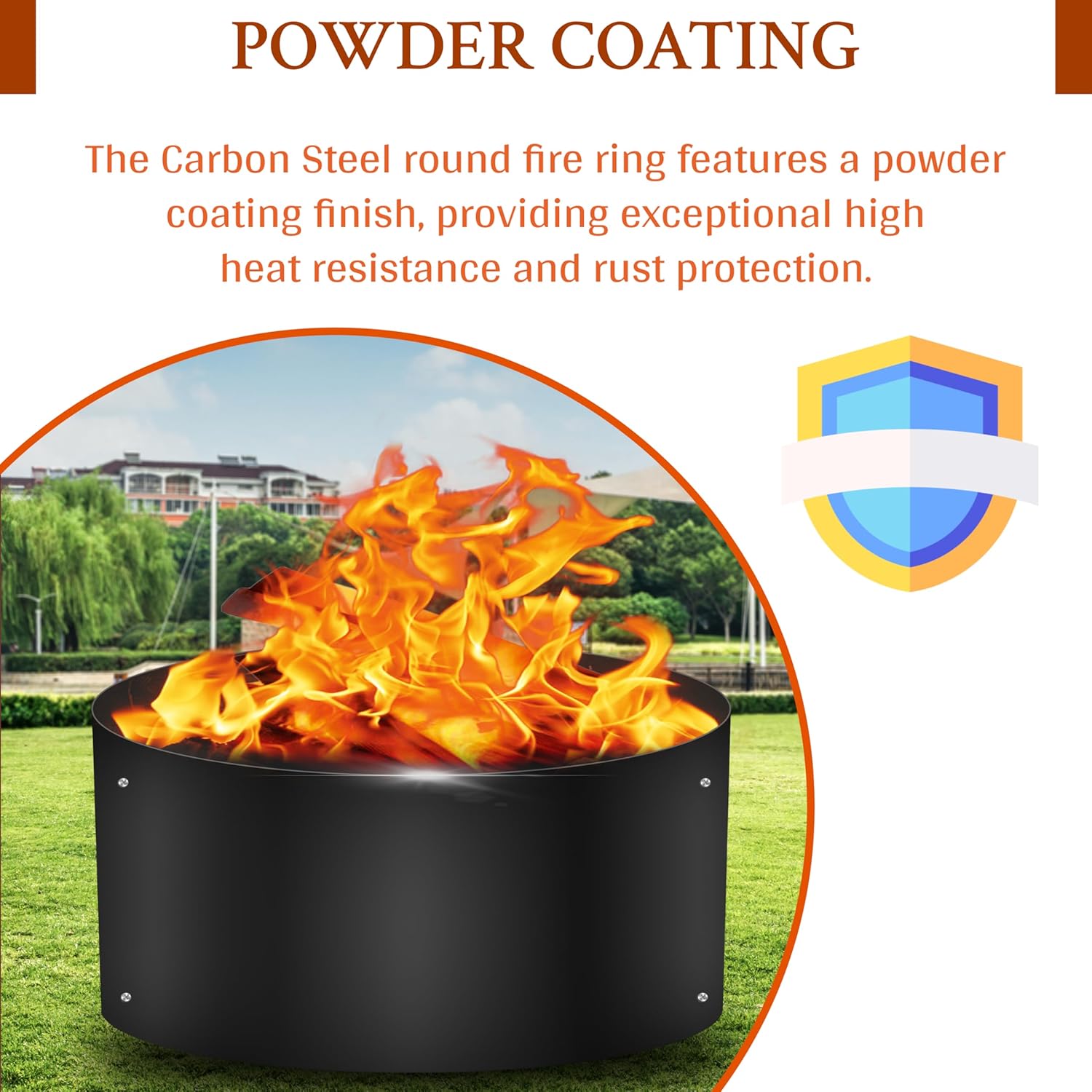 Fire Rings for Outdoors Heavy Duty – fire Pit Ring 48 inch – No Bottom Round DIY fire Pit Liner - Above or In-Ground fire Ring for Outdoor Garden Patio Camping Bonfire