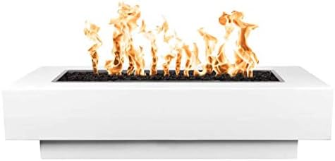 Coronado Fire Pit | Stainless Steel, Corten Steel, Powder Coated Steel | Natural Gas (48 Inches, White Powder Coated Steel) - Match Lit Fire Table Pit - Includes Lava Rocks & Outdoor Cover