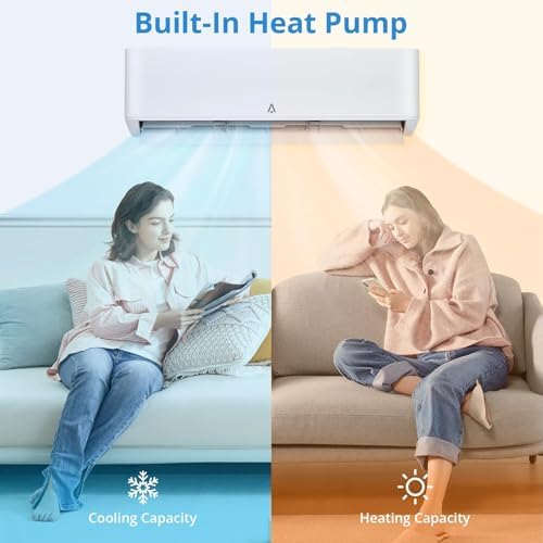 24,000 BTU Mini Split Air Conditioner and Heat Pump, 21 SEER2 Ultra Quiet 208-230V Ductless AC with WiFi & Alexa Control, Cools/Heats Up to 1500 Sq.Ft, Easy Installation Kit