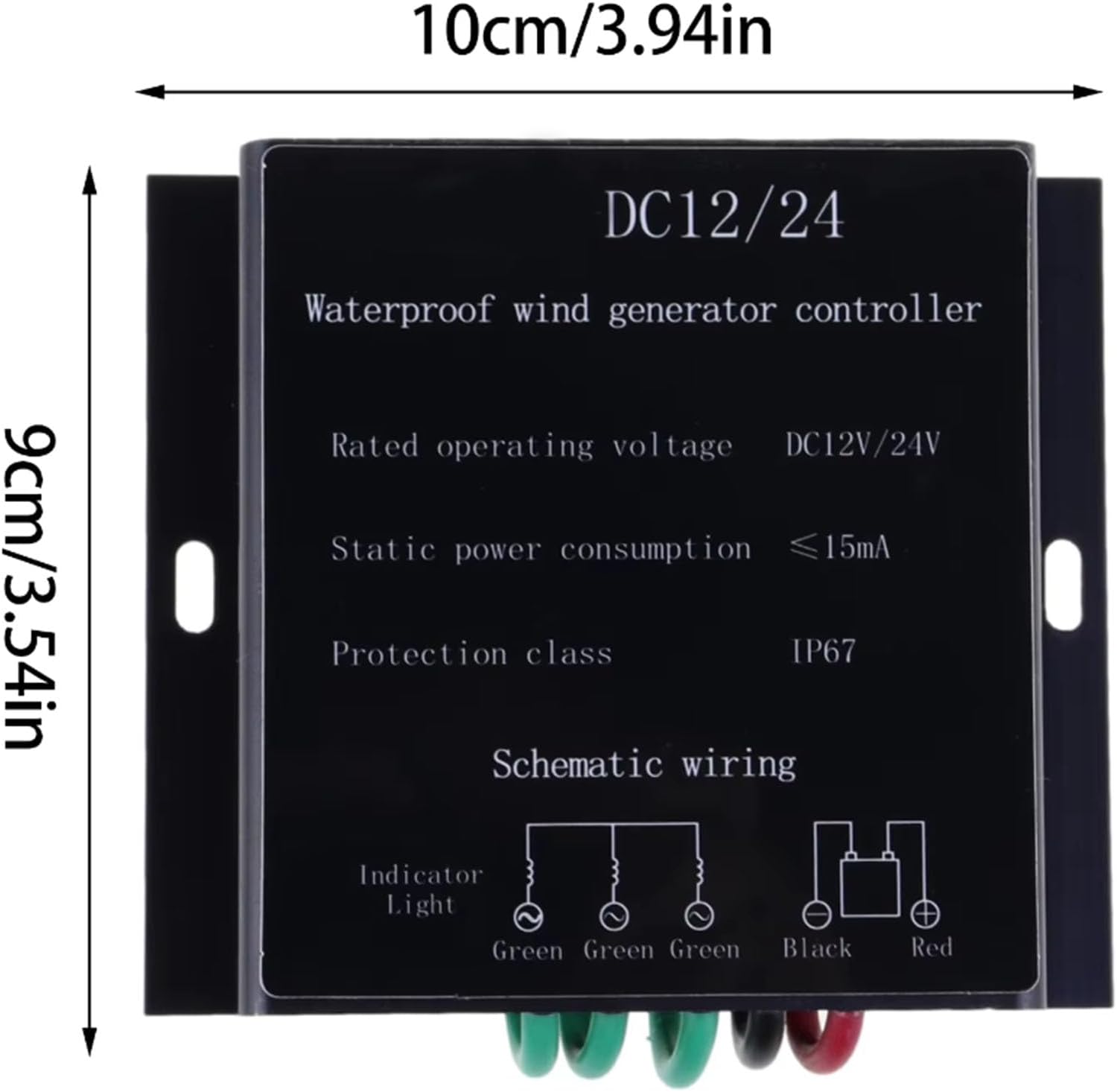 12V, 10000W Wind Solar Hybrid Charge Controller 12V 24V 48V, MPPT Charger Controller IP67 Waterproof DC MPPT Charge Controller for DC Wind Turbines(Black)