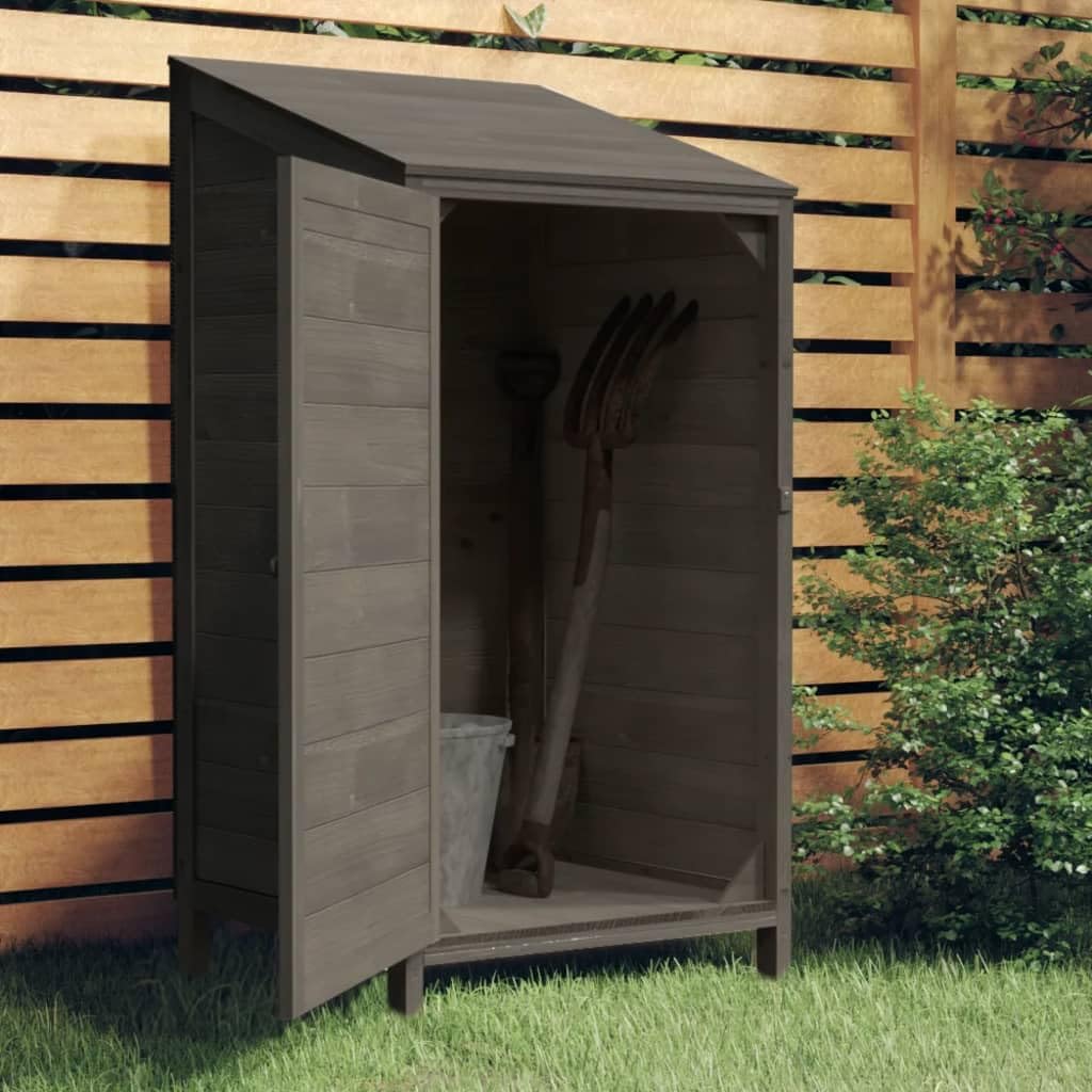 Anthracite Garden Shed Solid Fir Wood Compact Outdoor Storage Shed for Backyard Garage Pool Patio Accessories 21.7x20.5x44.1 in
