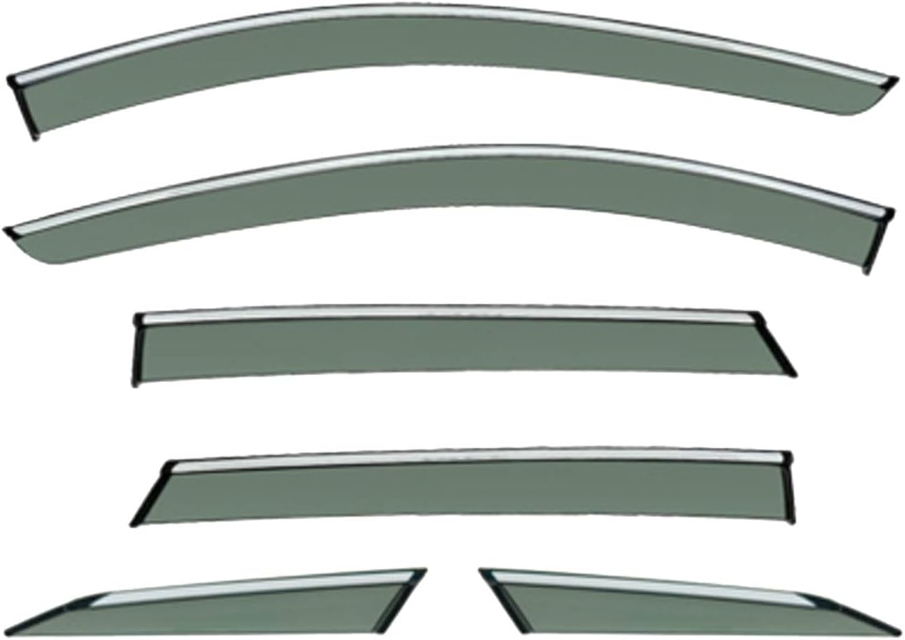 Window Deflectors for BYD Yuan Plus ATTO 3 2022+, Sun Rain Guard Window Visors Vent Shades with Bright Stripes Car Accessories,6PCS