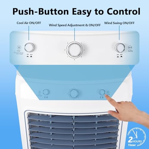 4100CFM 3-in-1 Swamp Cooler with Remote Control & 4 Ice Boxes, Portable Evaporative Air Cooler for Commercial Use, 15.8Gal Tank, 24H Timer & Remote Control, Indoor/Outdoor Cooling Fan