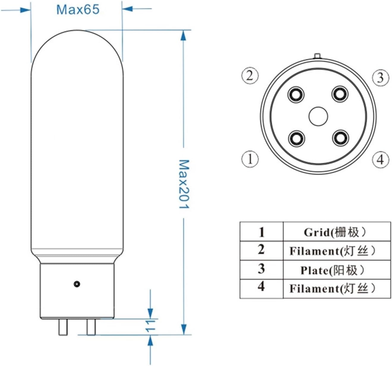 845-TII Tube Replaces 845 Vacuum Tube for Precision Matching Amplifier(1 pcs)