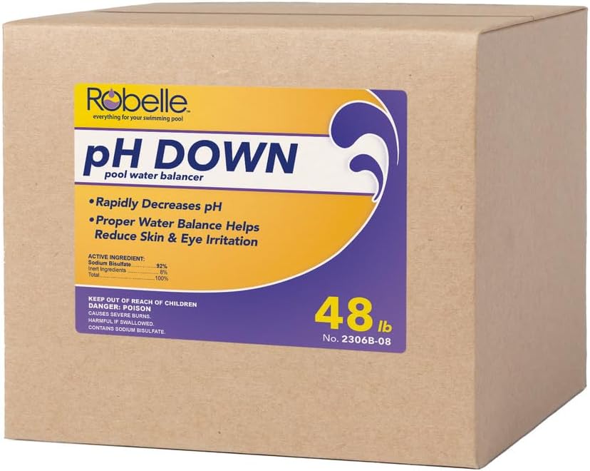 Robelle 48-Pounds Premium pH Down for Pools, Concentrated Sodium Bisulfate, Made in USA