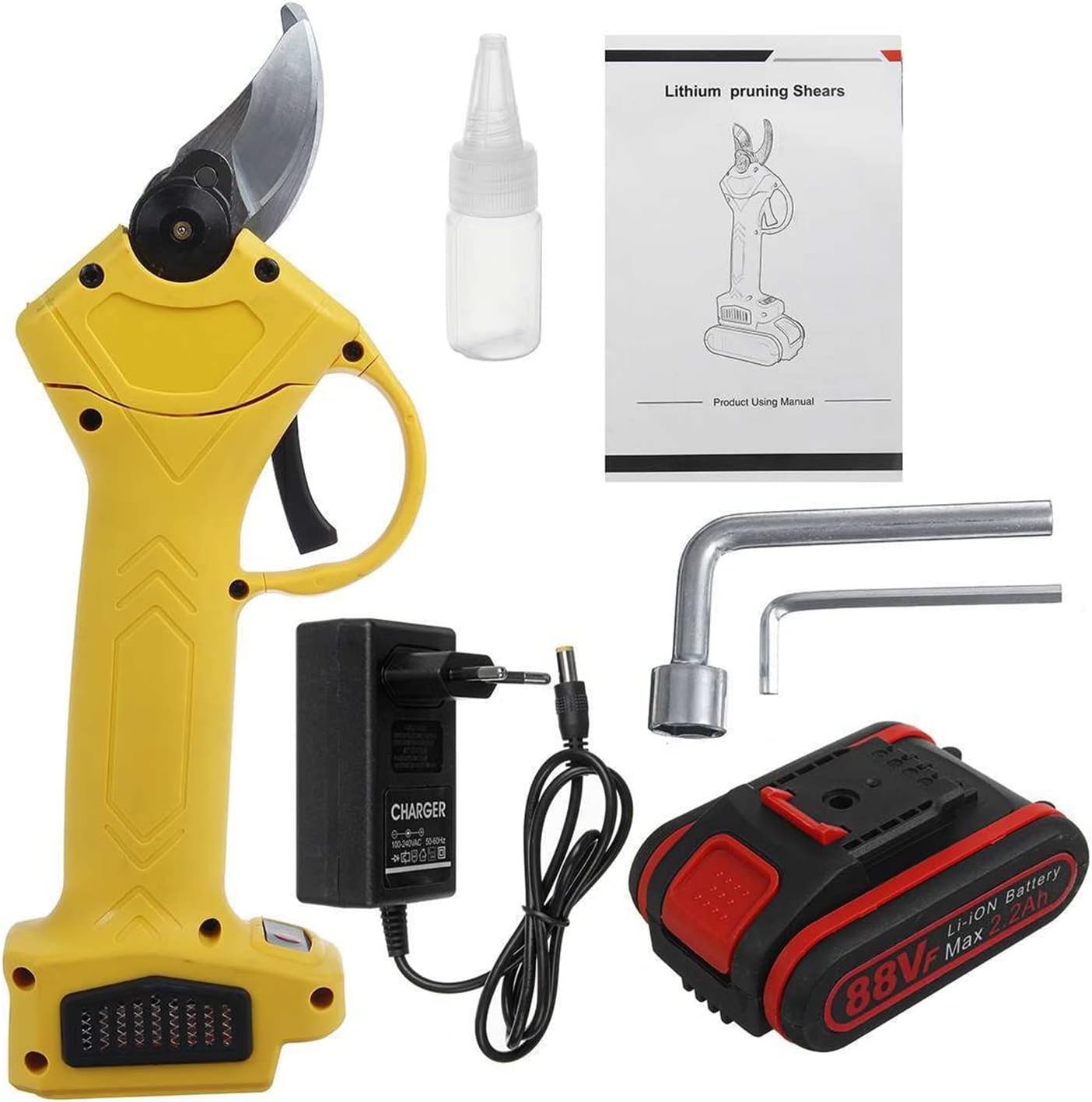 88VF Cordless Electric Pruning Shears Secateur Pruner Electric Tree Branches Cutter Fruit Tree Bonsai Pruning 30MM Max Cutter