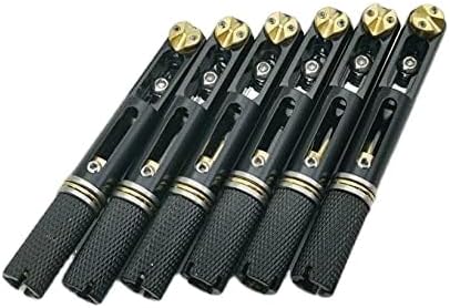 Electric Guitar Bridge Single Headless Guitar Bridge Fanned Fret, Single Fixed Brass Fan Bridges for 6,7,8,9 String Electric Guitar Guitar Accessories, Black (6 Strings)