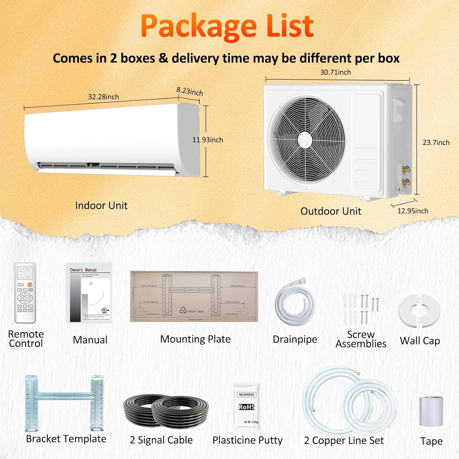 9000 BTU Mini Split Air Conditioner & Heater, 115V Ductless Inverter AC System with Heat Pump, Quiet 25dB Operation, Auto Clean, Defrost, Energy Efficient for Home & Office