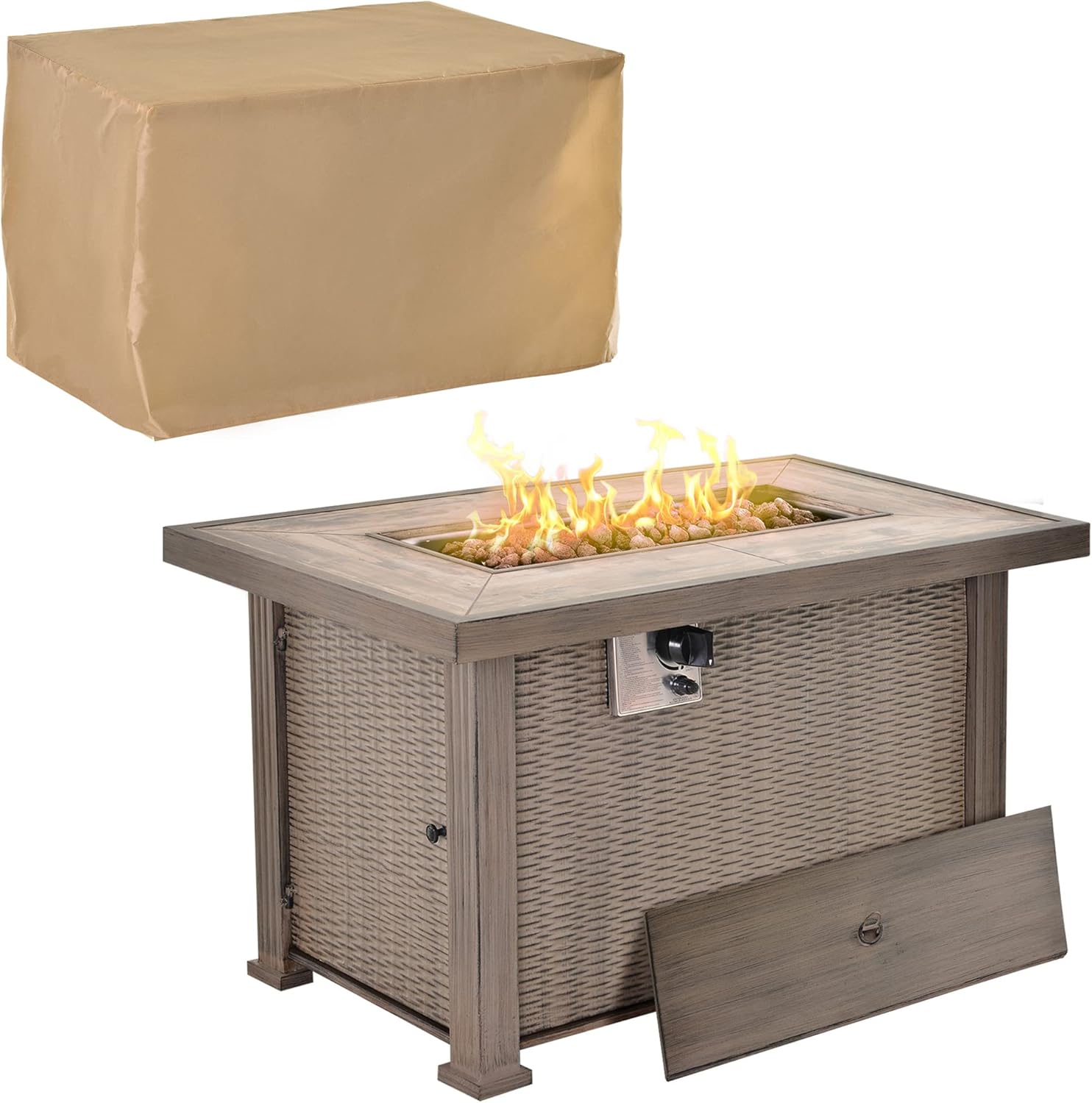 Outsunny Propane Fire Pit Table, 30,000 BTU 42