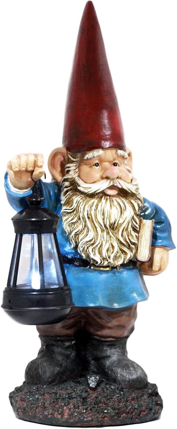 Ebros Gift Whimsical Enchanter Gnome Holding Book of Spells Statue 17.25