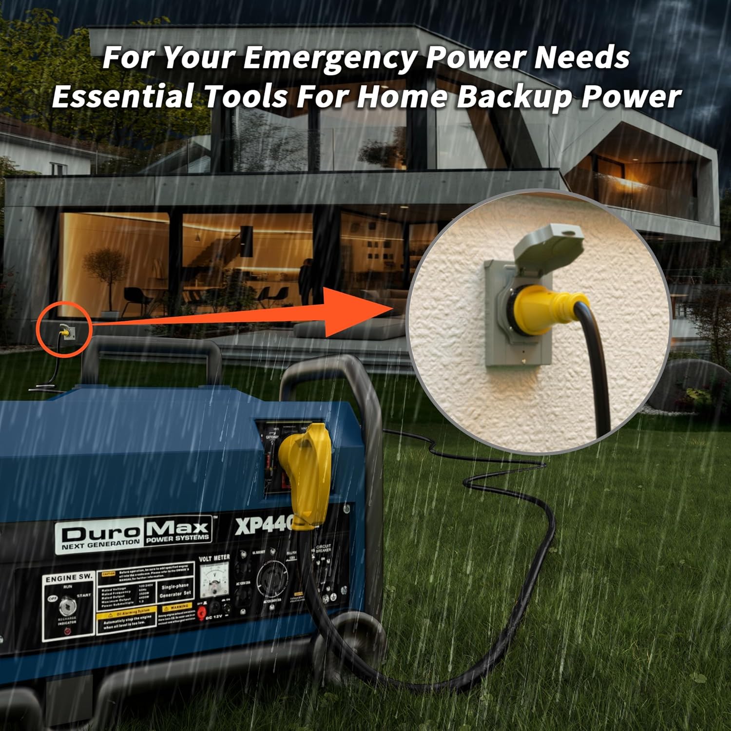 40 Amp Generator Cord, 100FT 40 Amp RV Extension Cord with Twist Lock, Generator Cable 40A 4 Prong Yellow, NEMA 14-50P/SS2-50R Heavy Duty STW Wire for RV Camper & House