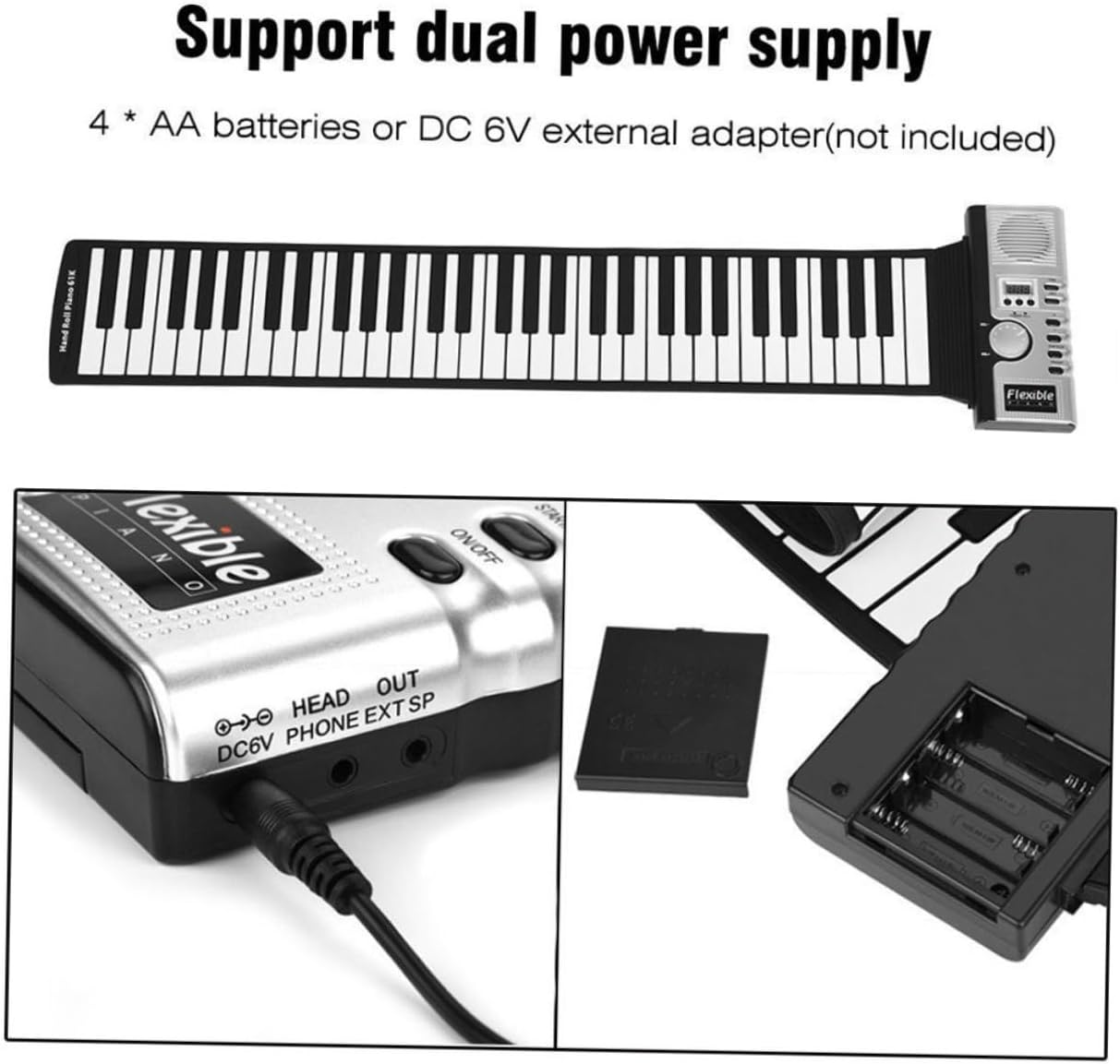 KESYOO 61 Keys Foldable Silicone Keyboard Piano with Speaker Portable Roll-Up Piano for Boys and Girls and Adults for Music Practice and Learning