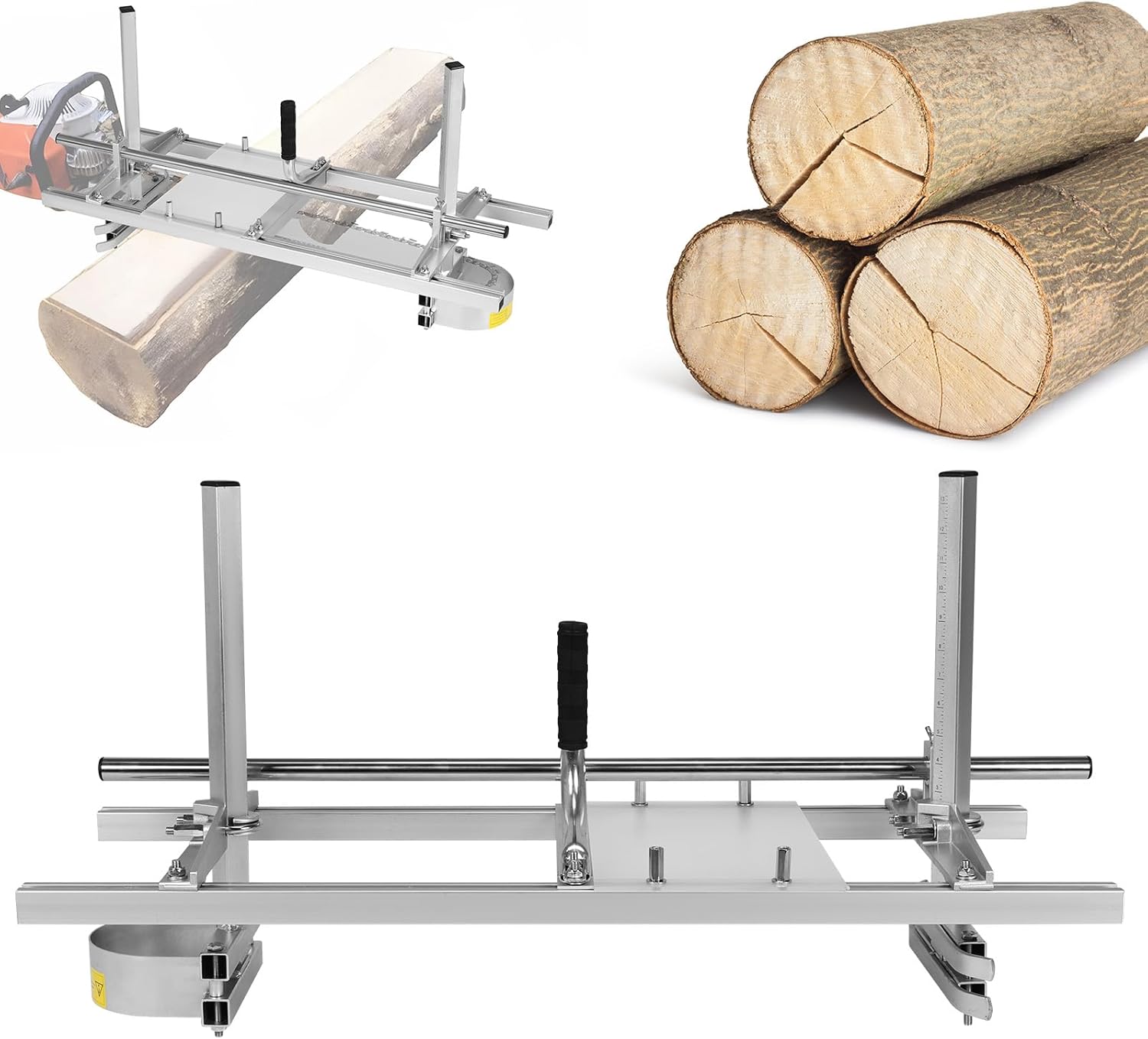 36 Inch Chainsaw Mill, Steel Portable Sawmill Timber Attachment Machine Tool with 0.5-12in Cutting Thickness, Wood Case Cutting Holder Equipment Guide Kit for Builders and Woodworkers