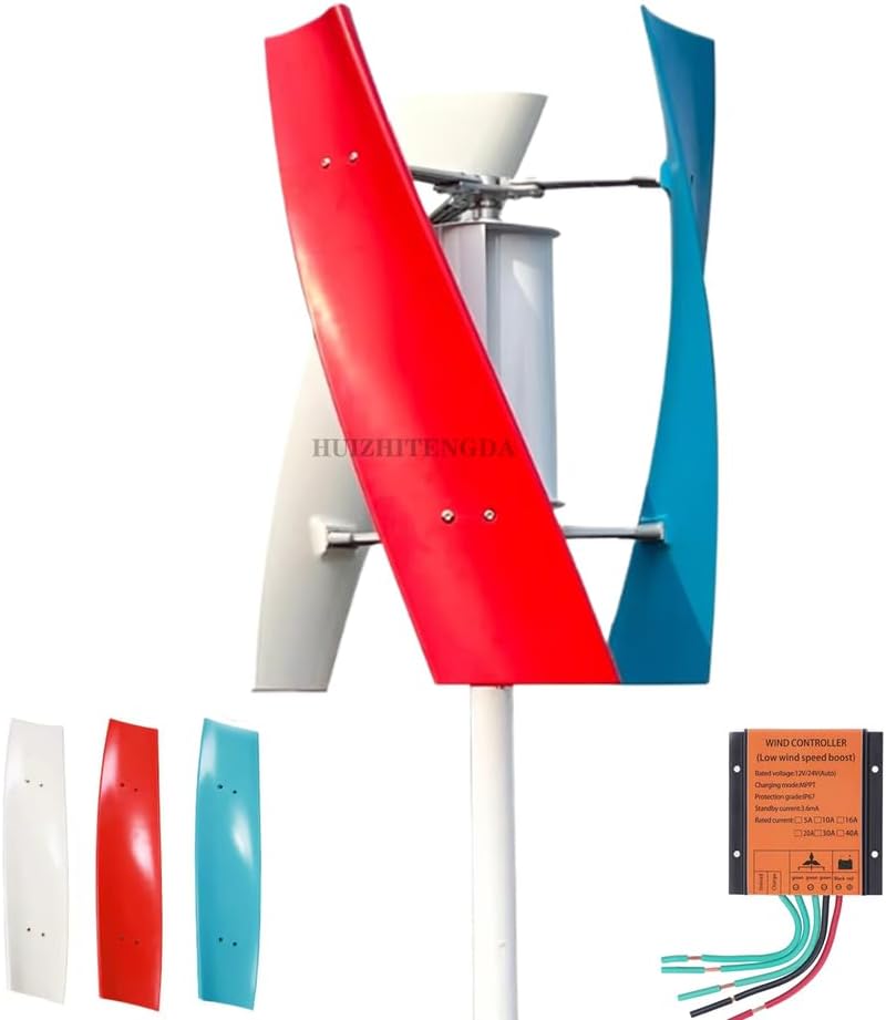 220V,12000W Low Noise Vertical Wind Turbine Generator, 12V-220V Permanent Magnet Generator W/Controller Low Wind Speed Start for Home, Boats, Street Lighting