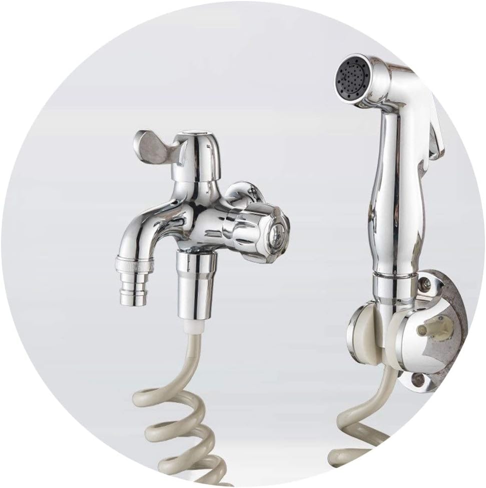 ZEDARO Kitchen Sink Mixer Tap,Mixer Tap, Multifunction Faucet Washinghine Connector with Spray Gun Hose Mop Pool Water-Tap Double Outlet in-Wall Quick Open Taps Bathroom Women Cleaner TOI