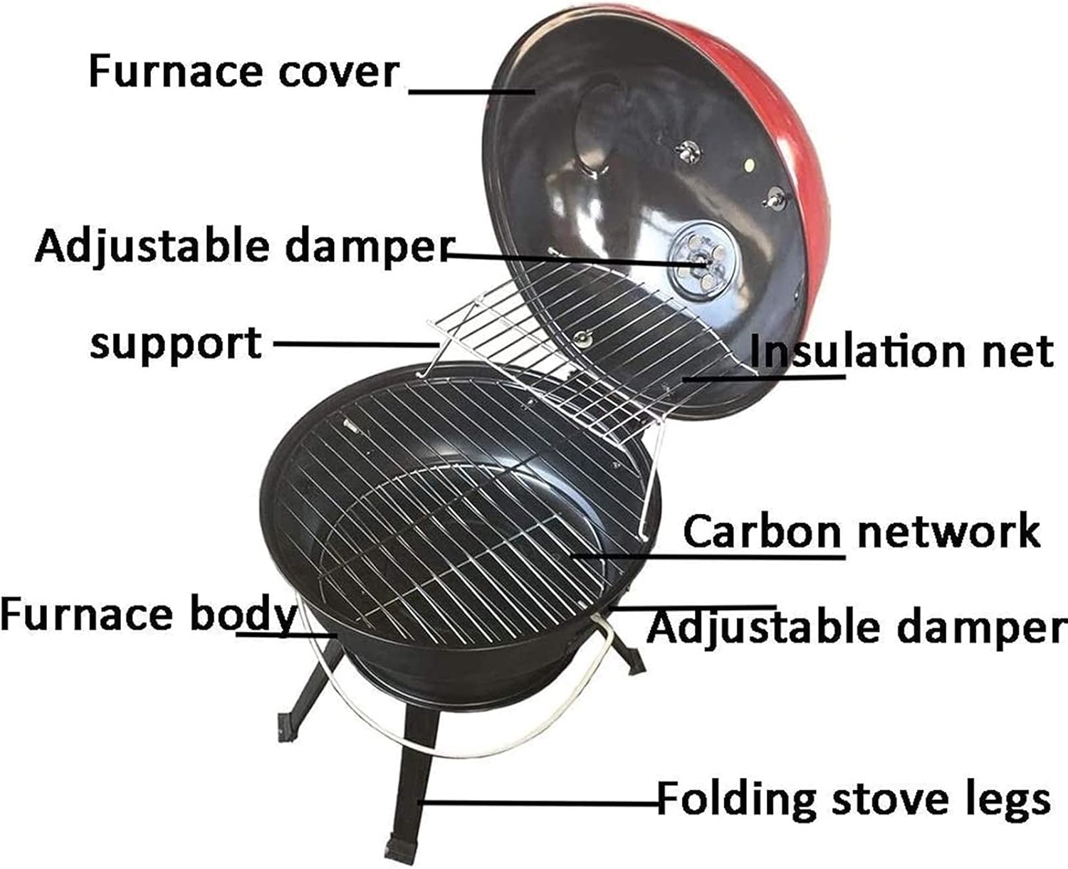 Fire Pit Fire Pit Steel Folding Outdoor Garden Patio Heater Grill Camping Bowl BBQ with Poker, Grate, Grill Carry Stove Brazier Stove