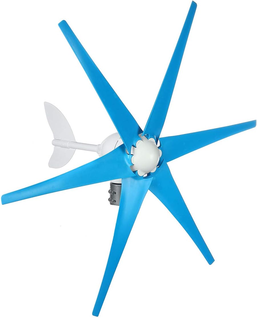 Horizontal Wind Turbine Generator 5000W Max Windmill MPPT Hybrid Charge Solar Wind Off-Grid System, 6 Blades
