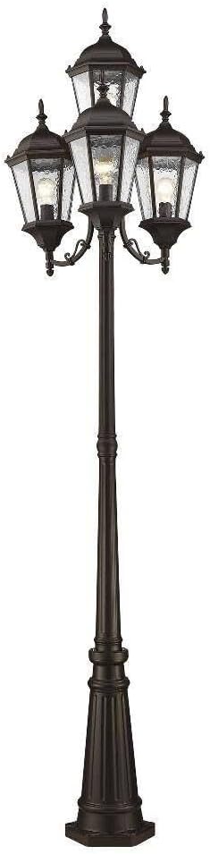 Livex Lighting 7557-07 Hamilton 4 Light Outdoor 4 Head Post, Bronze,25