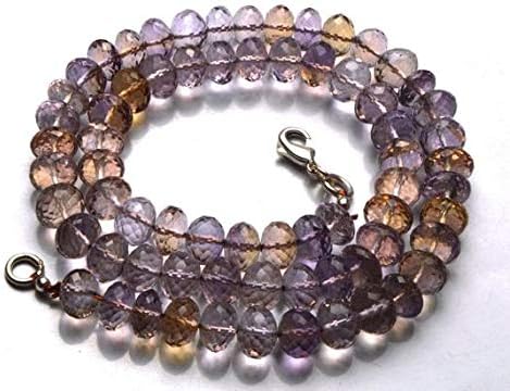 1 strand natural 16 inches natural,super rare ametrine micro faceted rondelle beads necklace 7 to 8 mm
