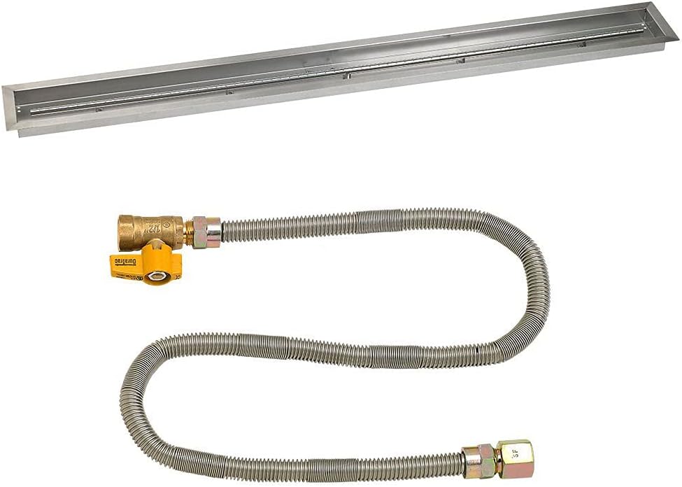 American Fireglass Linear Drop-In Fire Pit Tray with Match Lit Kit Natural Gas Version