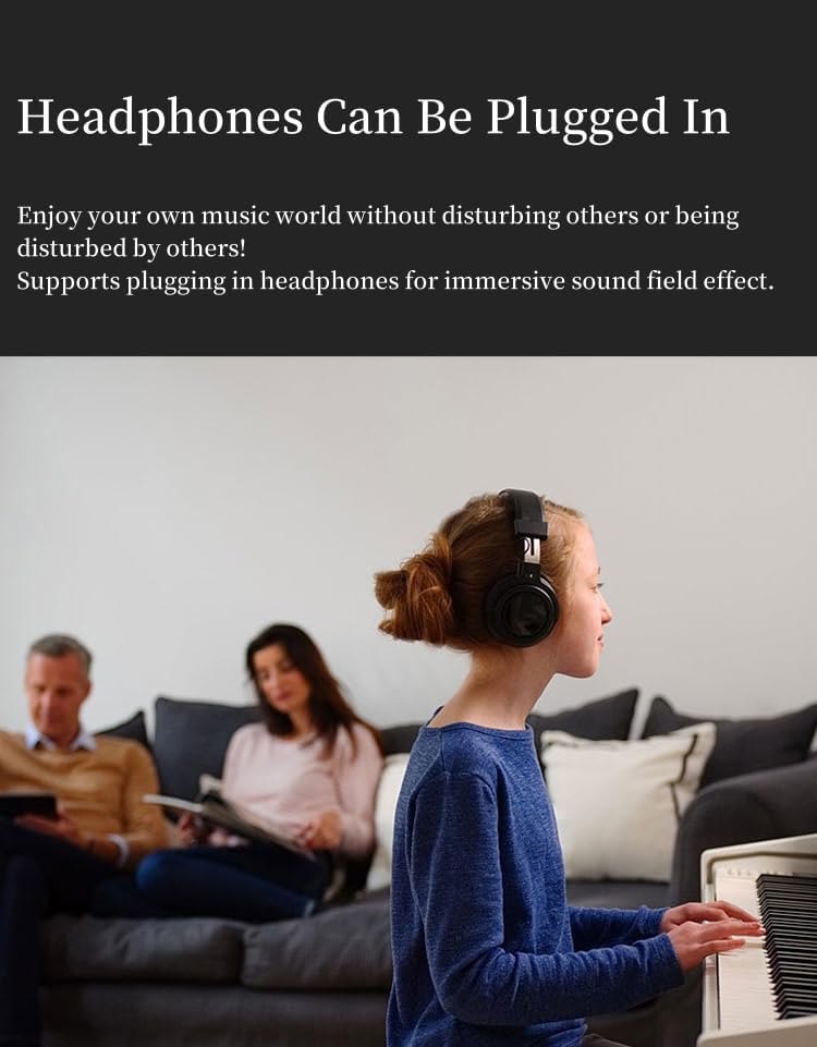 LANDTOM Upright 88-Key Hammer MIDI Home Electric Piano Grand Piano Sound Quality for Professional Performance Examination Without Bench (White)