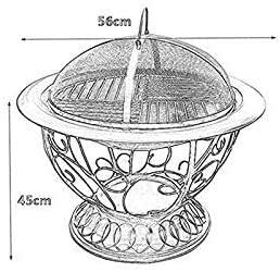 Fire Pits Outdoor Wood Burning Fire Pits Outdoor Grill Stove Brazier,Housewares Fire Pit Outdoor Garden Patio Heater Brazier Basket for Wood, Charcoal with Cover BBQ Cooking for Outside