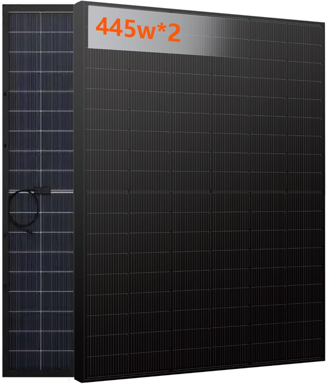 2PCS 445 Watt Total 890W Solar Panels 12/24Volt Bifacial Solar Panel kit High Efficiency for RooftopPortable Power Station Farm Yacht and Other OffGrid Applications