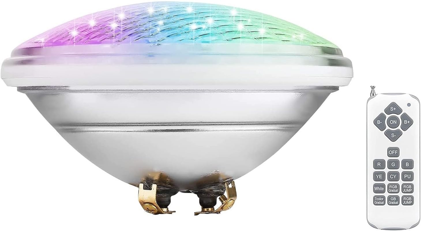 LED Ring Underwater Fountain Light - Recessed Landscape Spotlight - 12V RGBW PAR56 Replacement Bulb IP68 Waterproof Stainless Steel Material Lights, for Garden, Pool(45W)