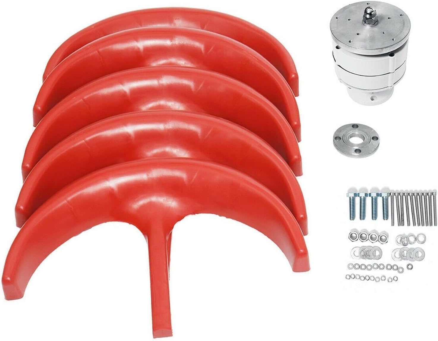 CAJUCA 8000W 5-Blade Lantern Vertical Generator Controller Kit Vertical Axis Wind Turbine Generator + 2 * 100W PV Panel + Wind and Solar Controller