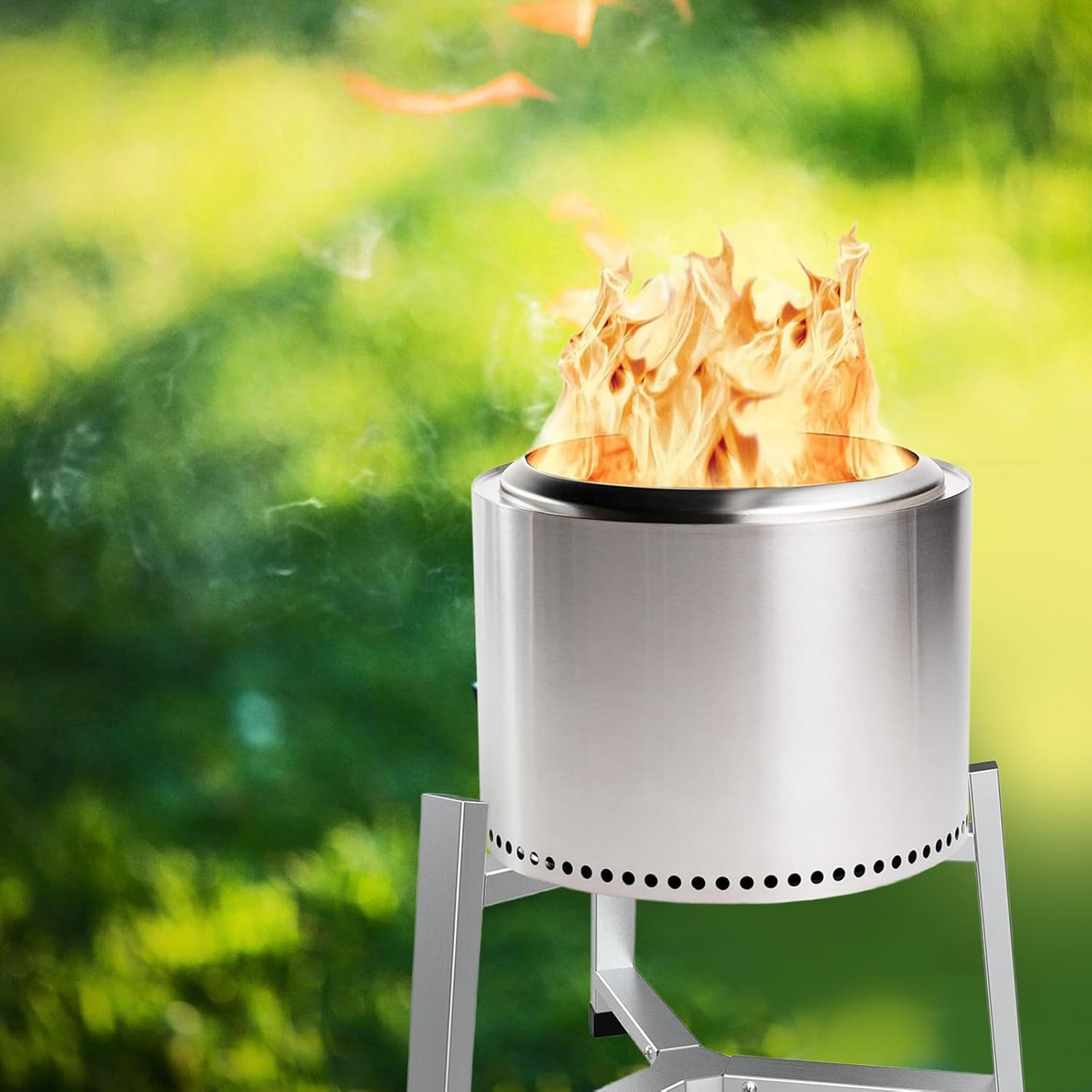 Outdoor Fireplaces Portable Accessory Firepit Stand For Burning Firepits With Sturdy Stainless Steel Construction