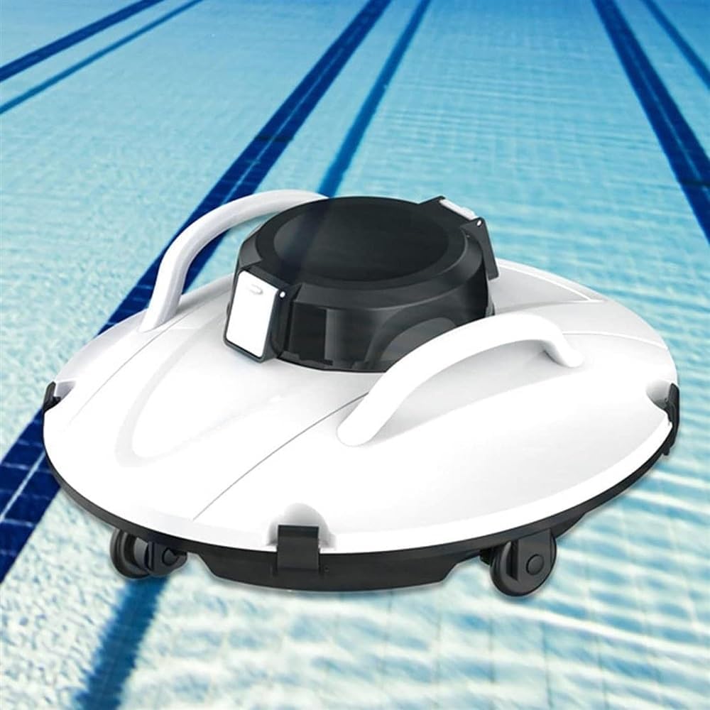 30W Cordless Automatic Pool Cleaner, 90° Climbing Wall Swimming Pool Cleaning Robot, with 180 Mins Running Time, Strong Suction, Dual Motors, with Top Handle