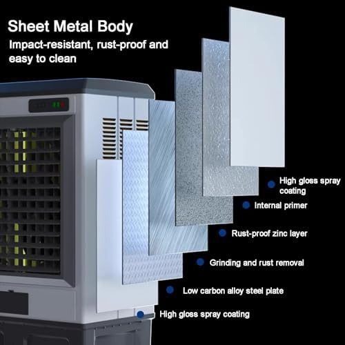 Evaporative Air Cooler, 3 in 1 Swamp Cooler with 4 Ice Crystal Box, Air Conditioner Portable with 3 Speeds, 2 Modes, Knobs for Outdoor, Office, Home(85cm/33in)