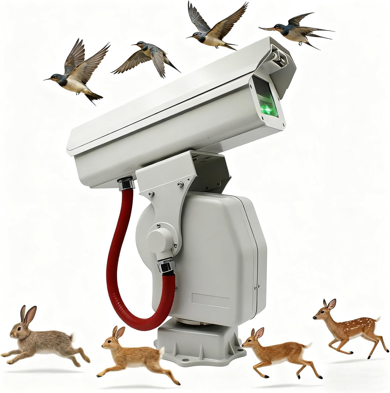 Automatic Bird Repellent Laser Deterrent, 360° Bird Deterrent Device with App Control, Agricultural Bird Repeller Laser, Auto-Cruise Mode, Effective for Pigeon, Crow, Sparrow B