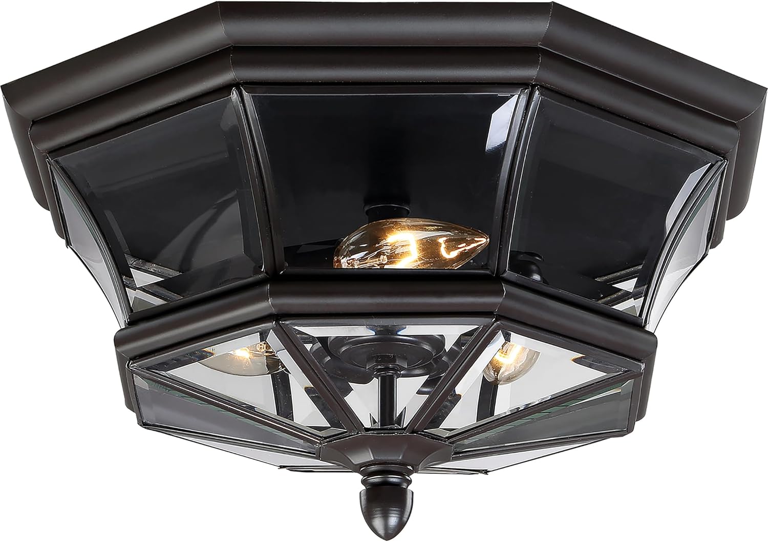 Quoizel Newbury 3-Light Medici Bronze Outdoor Flush Mount Light